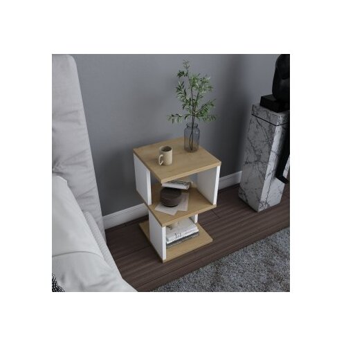 Hanah home Carter Noćni ormarić, 29,6x29,6x49,4 cm, Hrast-bijela Cene