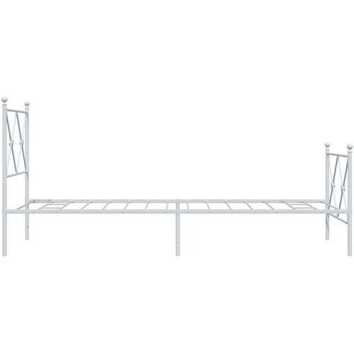 VidaXL metalni okvir kreveta uzglavlje i podnožje bijeli 80x200 cm Slike