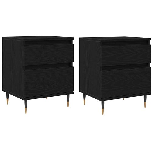  Noćni ormar 2 pcs Crni hrast 40 x 35 x 50 cm Konstruirano drvo Slike