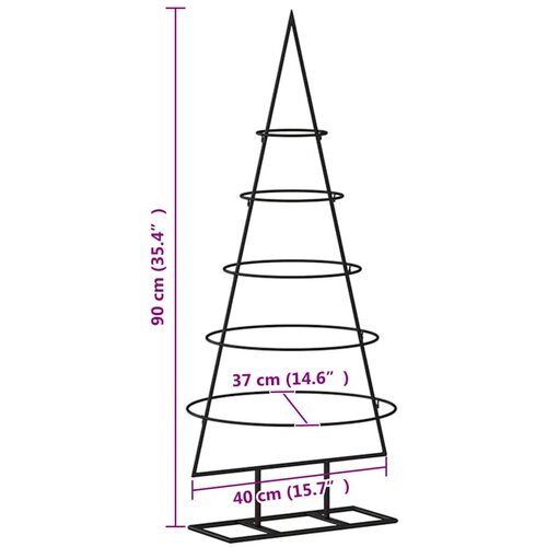  Metalna božićna jelka | 90 cm Čelik s pra&amp;scaron;kastim premazom Slike