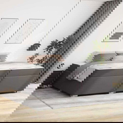  Okvir za krevet Siva 200 x 200 cm Umjetna koža Slike