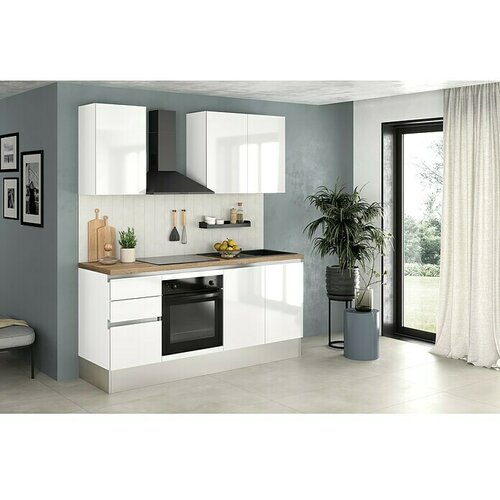 Marinelli Cucine Kuhinjski komplet Gianna (Širina: 195 cm, Bijele boje, Desni graničnik, S električnim uređajima) Cijene
