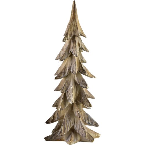 Mondex Božična figurica poliresin Santa Lila Božično drevo 16.5x15.5x44 rjava z zlatimi detajli 1 kos, (5000348756) Slike