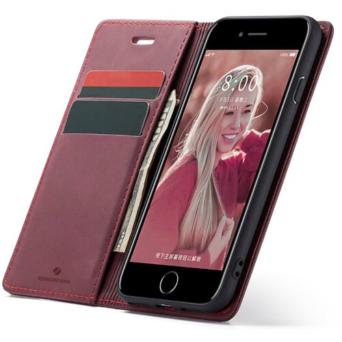 Spacecase OVITEK DENARNICA ZA IPHONE 6 6S RDEČ Z ŽEPKOM, (21962094) Cene