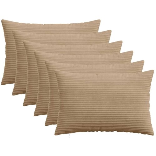  Presvlaka za jastuk 6 pcs HEERLEN Smeđa 50 x 80 cm Kord - Smeđa 50 x 80 cm 6 Cijene