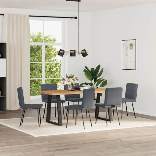 Maison Chic Jedilni stoli - Vzorci stoli 6 kosov temno siv žamet A1363, (22031190) Slike