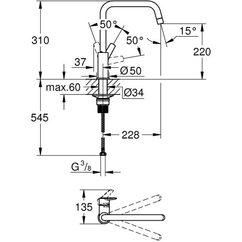 Grohe Start enoročna kuhinjska armatura (304702430) - črna mat Slike