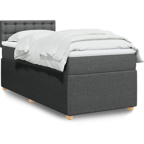 vidaXL Box spring postelja z vzmetnico temno siva 100x200 cm blago Cene