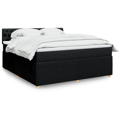 vidaXL Box spring postelja z vzmetnico črna 180x200 cm blago Cene