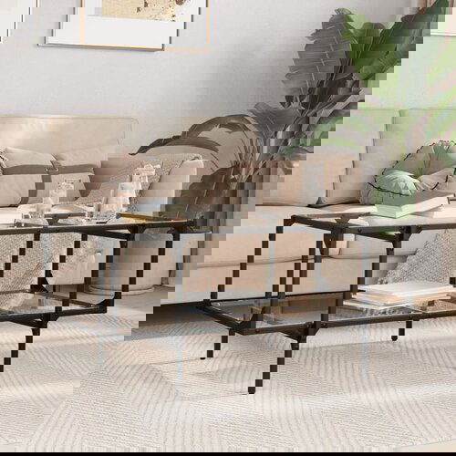 vidaXL Stolić s prozirnom staklenom površinom 98,5x50x45 cm čelik Cijene