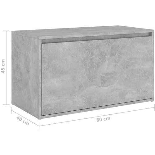  Klupa za hodnik 80 x 40 x 45 cm boja betona konstruirano drvo Slike