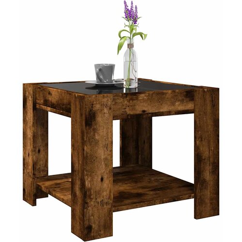  Stolić za kavu LED boja hrasta 53x53x45 cm konstruirano drvo Slike