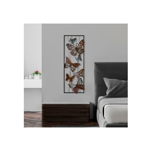 Wallxpert Zidna dekoracija Leptir 3, 32 x 90 x 4 cm, Bakrene boje Slike