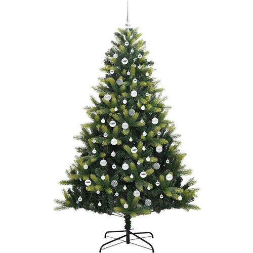 VidaXL Umjetno rasklopivo božićno drvce s 300 LED dioda Zelena 210 cm Slike