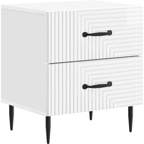  Noćni ormar s ladicama Bijela visokog sjaja 43 x 34 5 x 47 5 cm - Bijela visokog sjaja 1 Cene