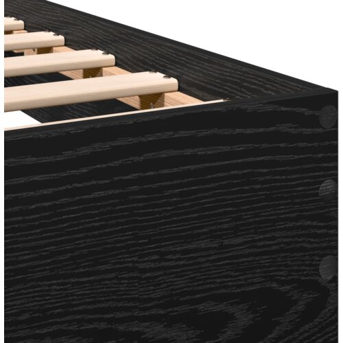 vidaXL Okvir kreveta s uzglavljem Crna 100 x 200 cm Konstruirano drvo Cene