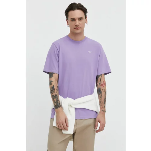 Superdry Bombažna kratka majica moški, vijolična barva