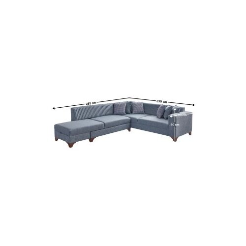 Atelier Del Sofa Ugaona garnitura na razvlačenje West Left, 230x285 cm, Siva Slike