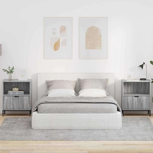 vidaXL Noćni ormarići 2 pcs Sivi hrast sonoma 49 x 36 x 61 cm Cijene