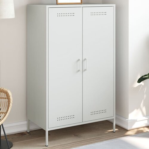 vidaXL Visoka omara bela 68x39x113 cm jeklo Cene