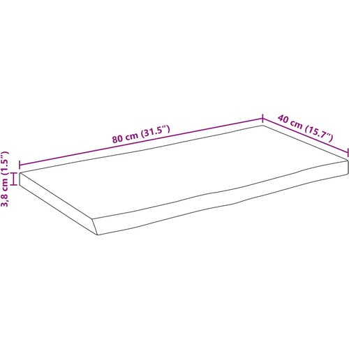 Stolna ploča 80x40x3,8 cm od masivnog drva manga sa živim rubom Slike
