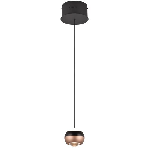 Trio Select Črna/bakrena LED viseča svetilka s kovinskim senčnikom ø 15,5 cm Orbit – Cene