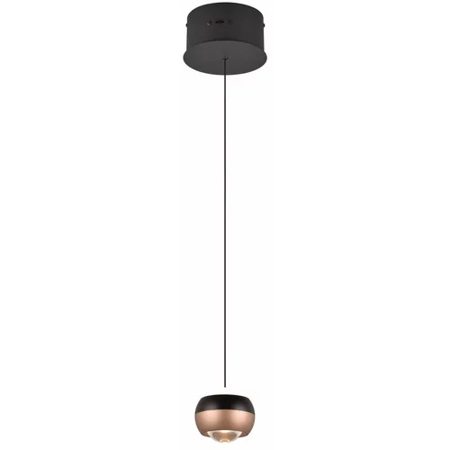 Trio Select Črna/bakrena LED viseča svetilka s kovinskim senčnikom ø 15,5 cm Orbit –