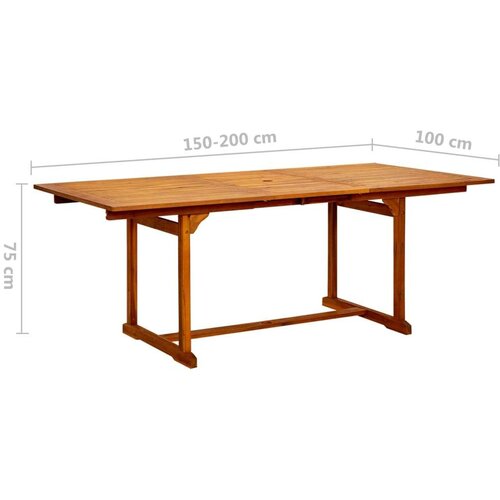 VidaXL Vrtni blagovaonski stol (150 - 200)x100x75 cm od drva bagrema Slike