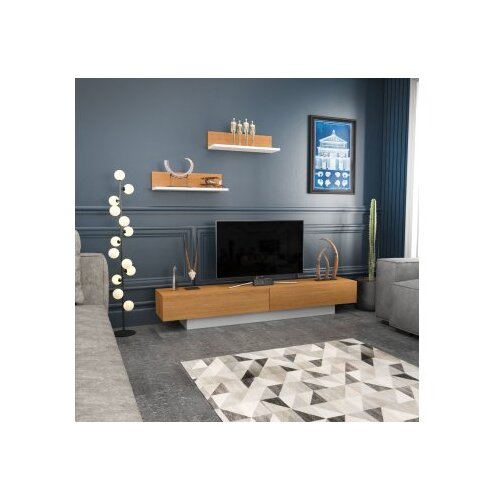 Hanah home TV komoda Lucy Oak-bijela Slike