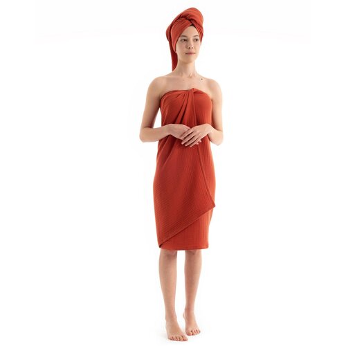  Muslin - tile red tile red towel set (2 pieces) Cene