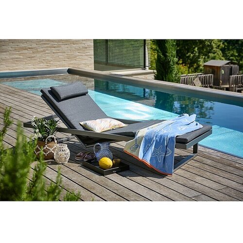 SUNFUN Lumar Vrtni ležalnik (Do x &Scaron;: 200 x 72,5 cm, Antracit, Aluminij, Nastavljivo naslonjalo) Cene