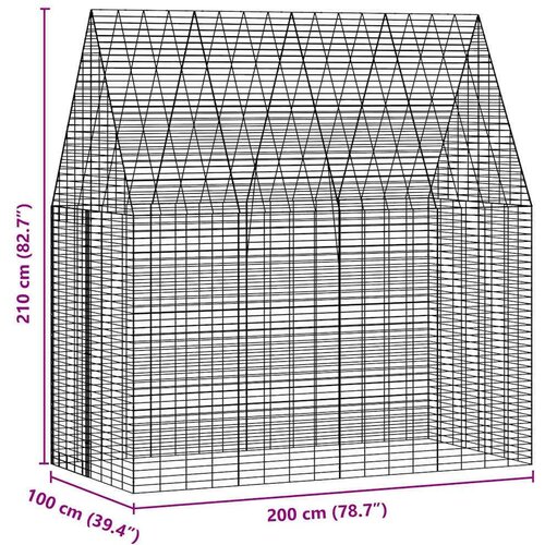  Kavez za zečeve Srebrno 400 x 100 x 210 cm Cinkani čelik Slike