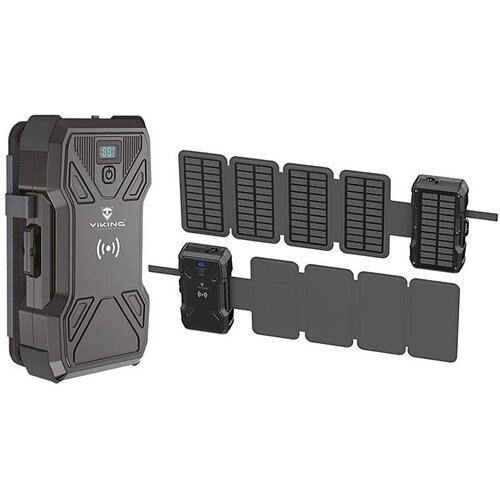  Viking-Power Bank sa LED svetlom, bežičnim punjenjem i solarnim panelom Power Delivery 15W/30000mAh Cene