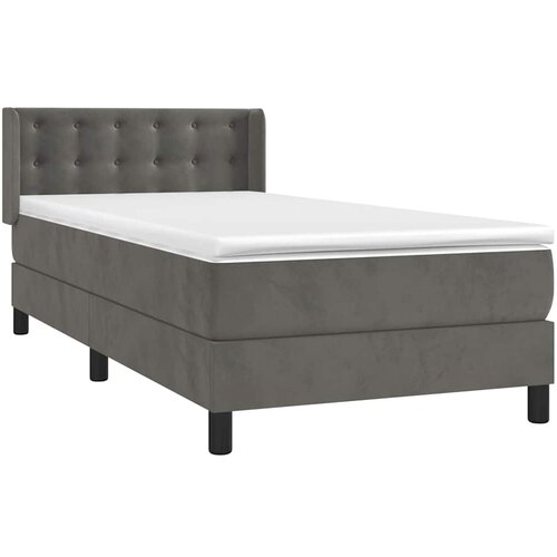 Box spring krevet s madracem tamnosivi 90x200 cm bar&amp;scaron;unasti Slike