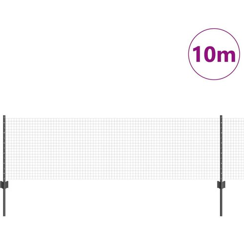vidaXL Varjena žična ograja s 5 U stebrički Siva 0.6x10 m Jeklo Cene