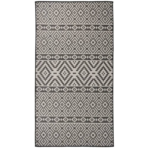 Furnova Zunanja preproga ploščato tkanje 80x150 cm črne črte, (21930722) Cene