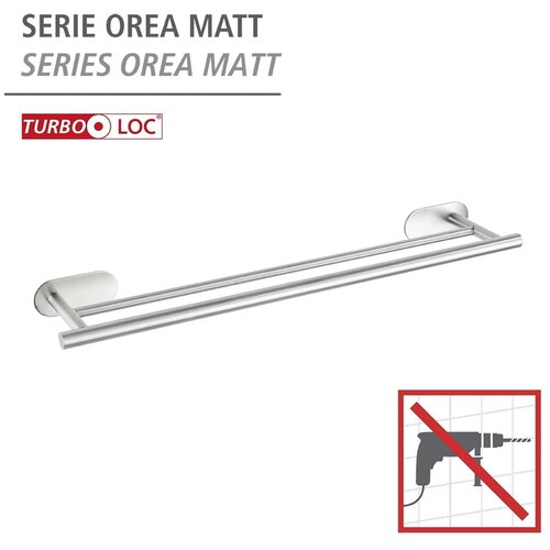 Wenko Dvostruki zidni držač za ručnike od mat nehrđajućeg čelika Orea Rail Turbo-Loc&amp;reg; Slike