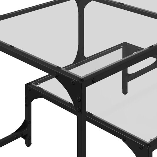  Stolić s prozirnom staklenom povr&amp;scaron;inom 98,5x50x45 cm čelik Slike