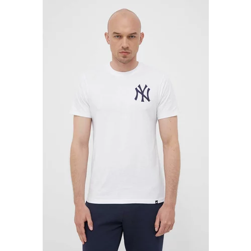 47 Brand Bombažna kratka majica MLB New York Yankees bela barva
