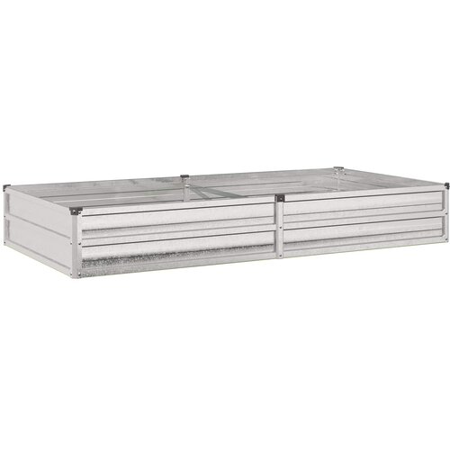  Povi&amp;scaron;eni vrtni krevet Srebrna 160 x 80 x 24 cm cinkani Slike
