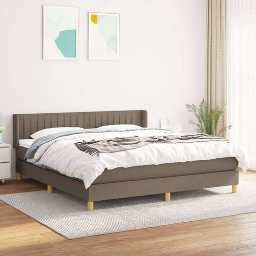  Box spring postelja z vzmetnico taupe 180x200 cm blago, (20792241) Cene