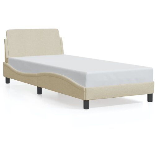 Maison Chic Posteljni okvir - Enojna postelja - Postelja za odrasle z vzglavjem brez vzmetnice krem 80x200 cm blago-J9378, (21761084) Slike