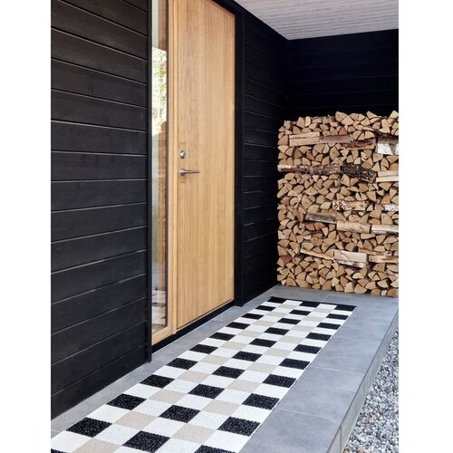 Pappelina Črn/kremno bel zunanji in notranji tekač 70x300 cm Pix Black Vanilla &amp;ndash; Slike