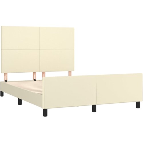  Okvir za krevet s uzglavljem krem 140x190 cm od umjetne kože Slike