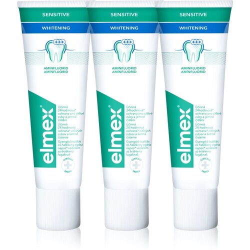 Elmex Sensitive Whitening zobna pasta za naravno bele zobe 3x75 ml Cene