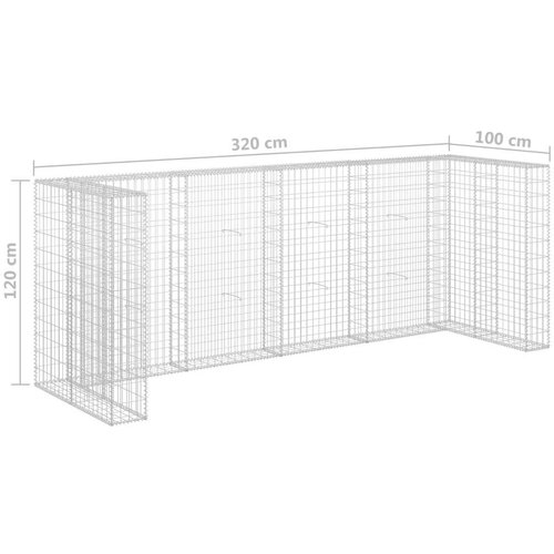 VidaXL gabionski zid za kante od pocinčanog čelika 320 x 100 x 120 cm Slike