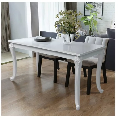  Jedilna miza 116x66x76 cm visok sijaj bele barve
