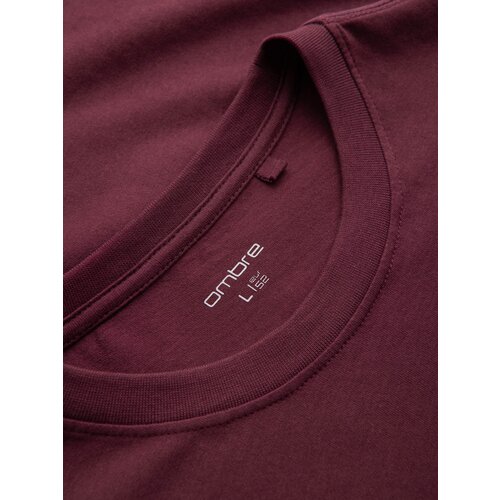 Ombre Men's Streetstyle cotton t-shirt with pocket print - maroon Cene