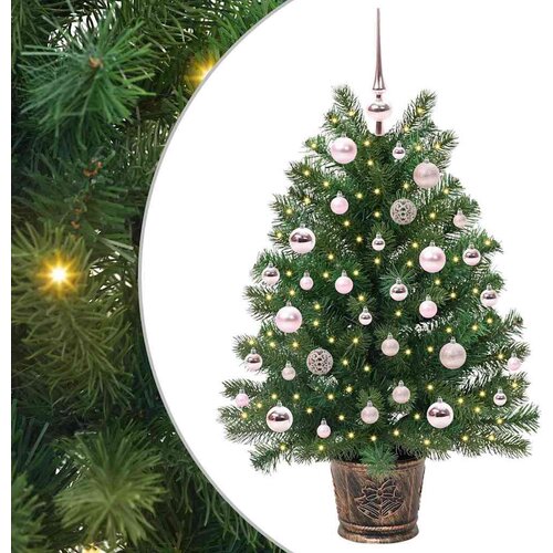 vidaXL Umestno božično drevo med 150 LED Zelena 90 cm PE in PVC Cene