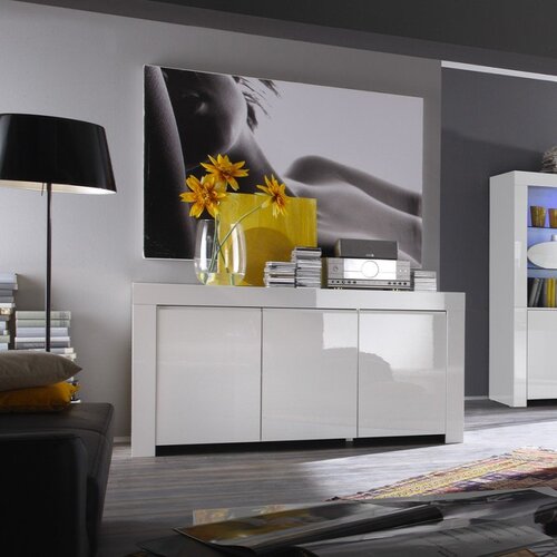 LC Mobili Moderna bijela komoda s 3 vrata 160x84 cm AMALFI 209006-05 Cijene